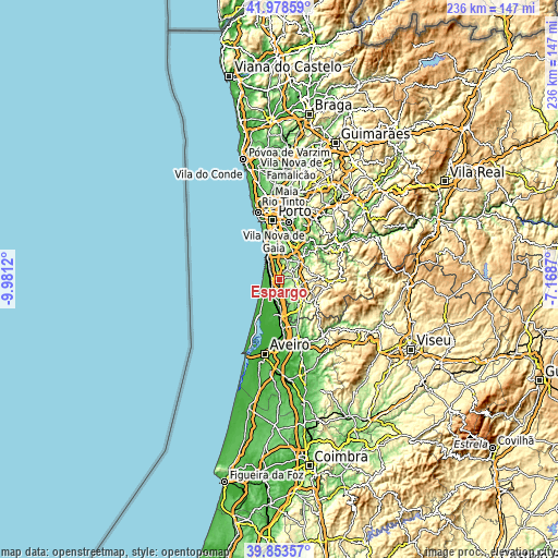 Topographic map of Espargo