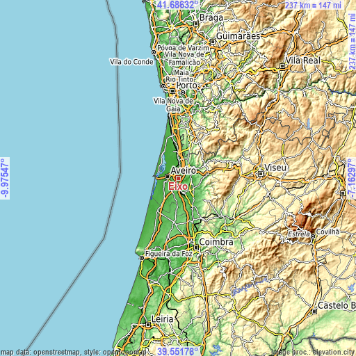 Topographic map of Eixo