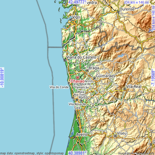 Topographic map of Chavão