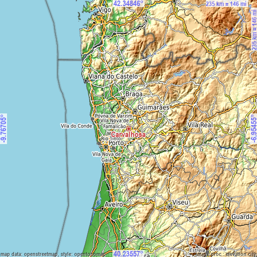 Topographic map of Carvalhosa