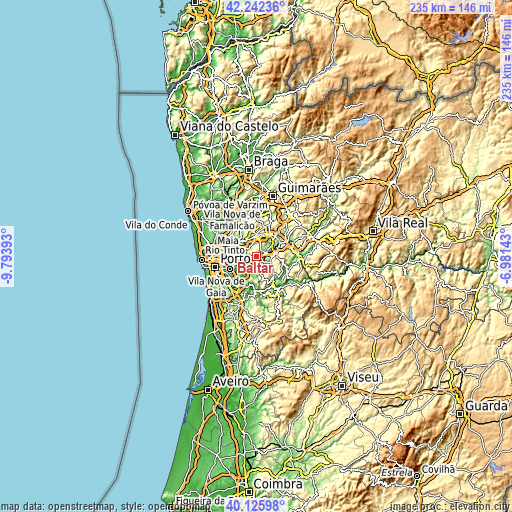 Topographic map of Baltar