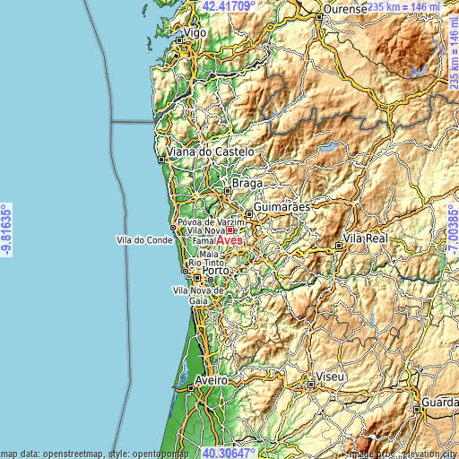 Topographic map of Aves