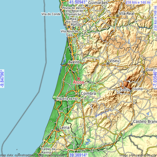 Topographic map of Arcos