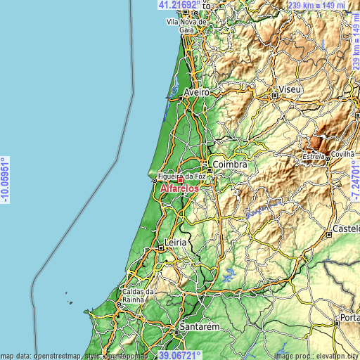 Topographic map of Alfarelos