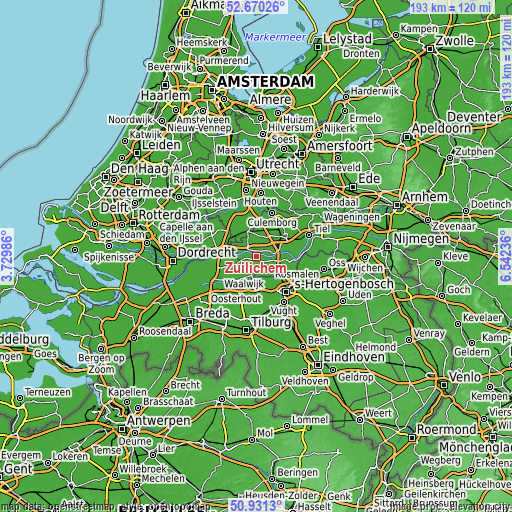 Topographic map of Zuilichem