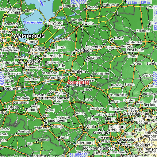 Topographic map of Zonnemaat