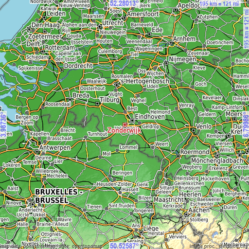 Topographic map of Zonderwijk