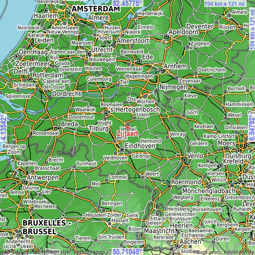 Topographic map of Zijtaart