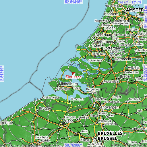 Topographic map of Zierikzee