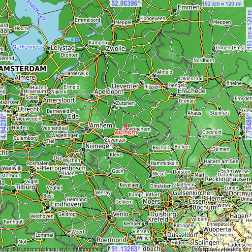 Topographic map of Zelhem