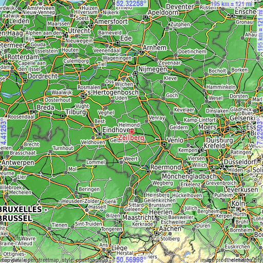 Topographic map of Zeilberg