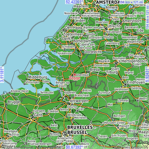 Topographic map of Zegge