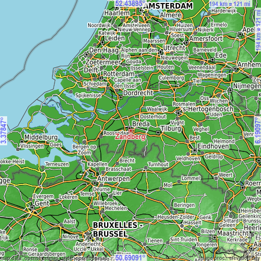 Topographic map of Zandberg