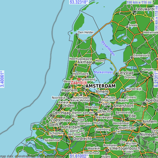 Topographic map of Zaandijk