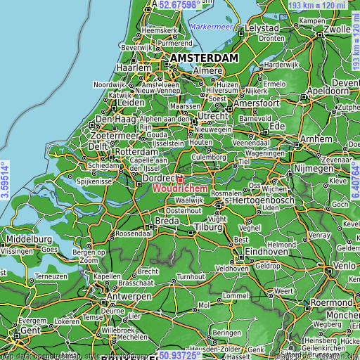 Topographic map of Woudrichem