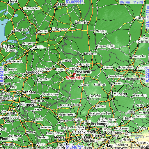 Topographic map of Wooldrik