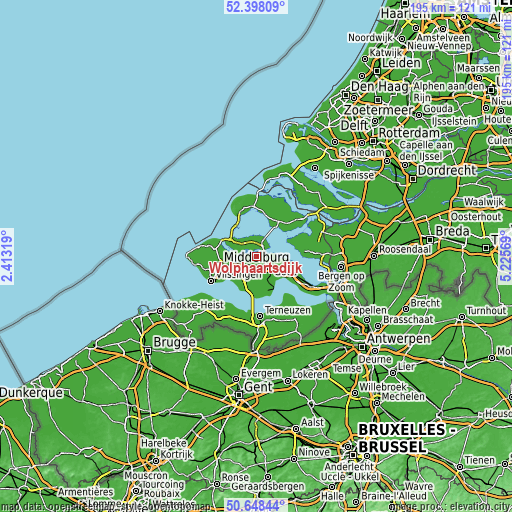 Topographic map of Wolphaartsdijk