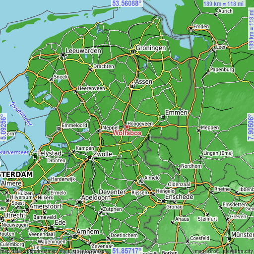 Topographic map of Wolfsbos