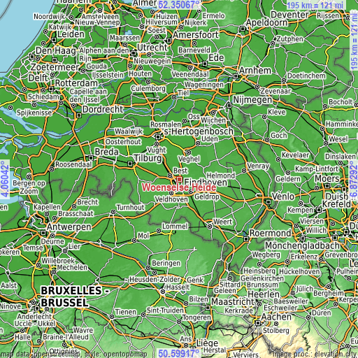 Topographic map of Woenselse Heide