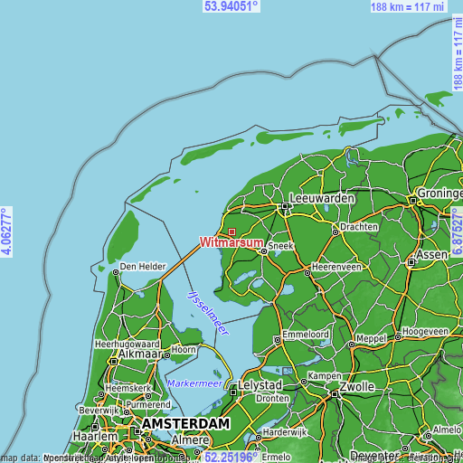 Topographic map of Witmarsum