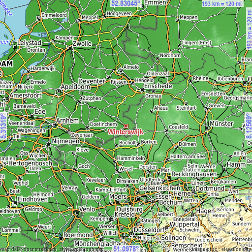 Topographic map of Winterswijk