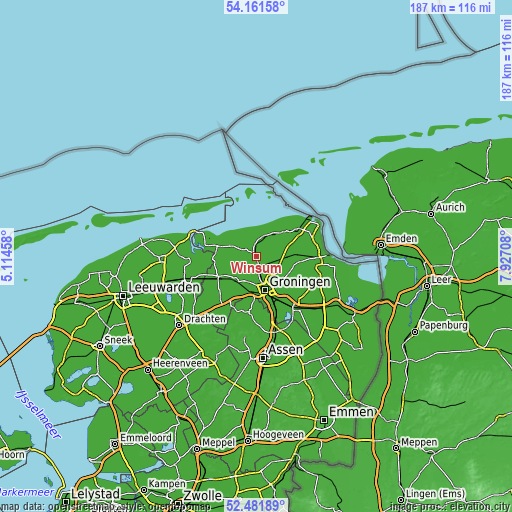 Topographic map of Winsum