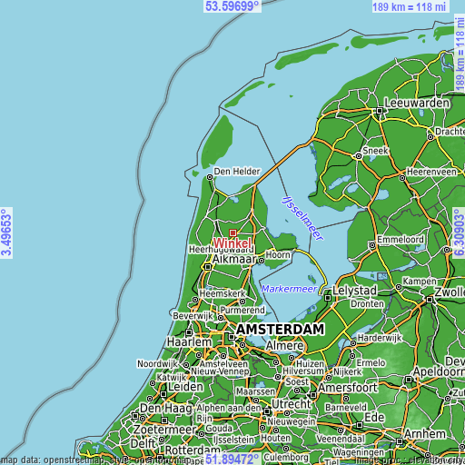 Topographic map of Winkel