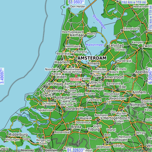 Topographic map of Wilnis