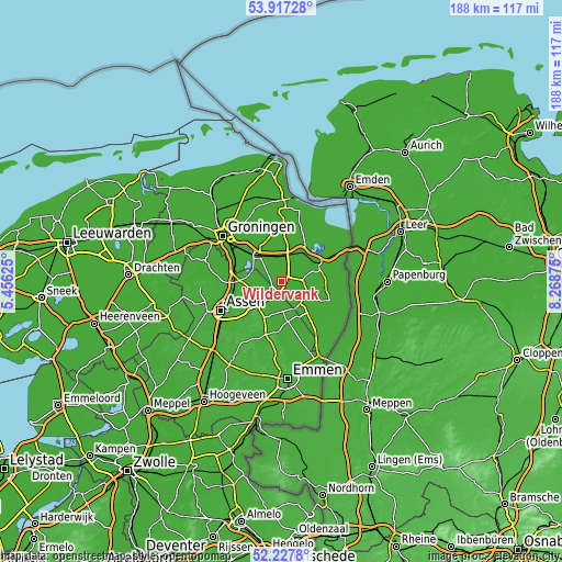 Topographic map of Wildervank