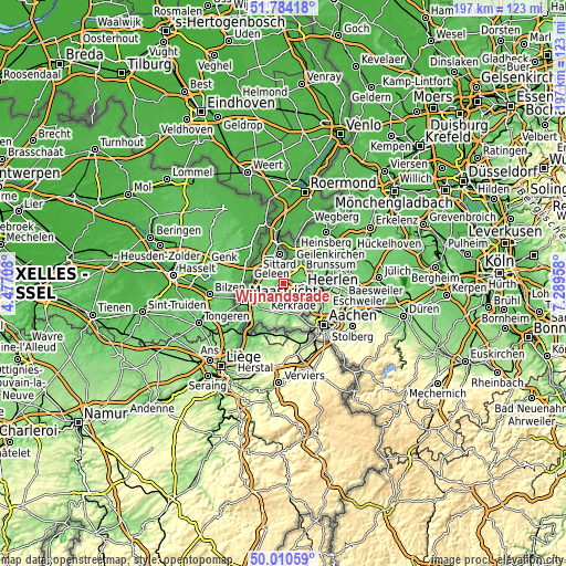 Topographic map of Wijnandsrade