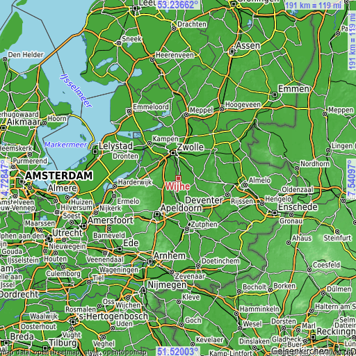 Topographic map of Wijhe