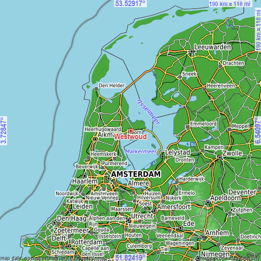 Topographic map of Westwoud