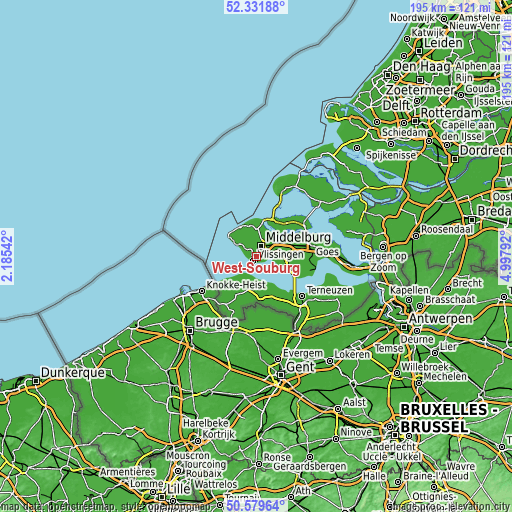 Topographic map of West-Souburg