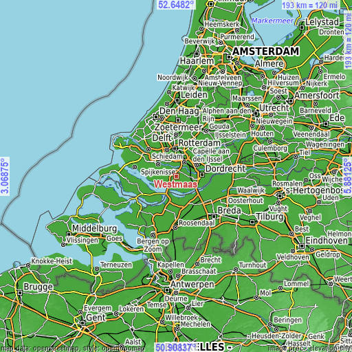 Topographic map of Westmaas