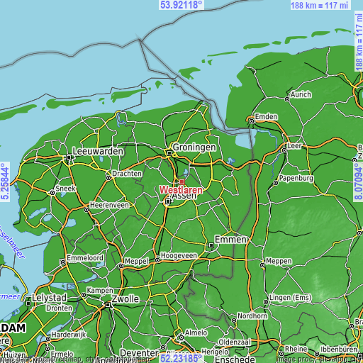 Topographic map of Westlaren