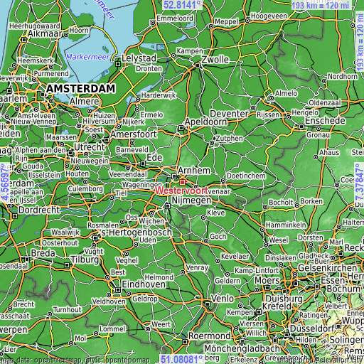 Topographic map of Westervoort