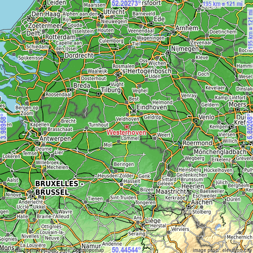 Topographic map of Westerhoven