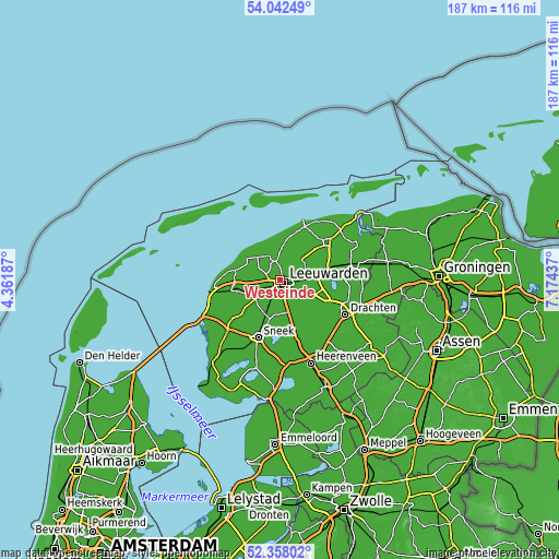 Topographic map of Westeinde