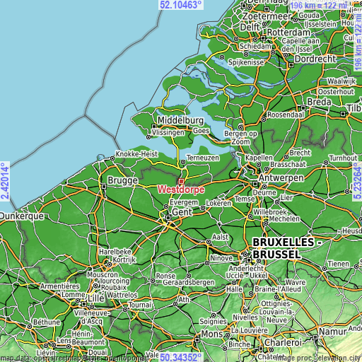 Topographic map of Westdorpe