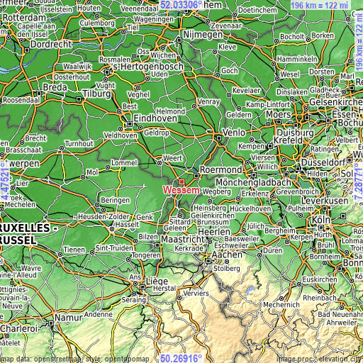 Topographic map of Wessem