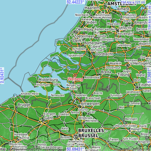 Topographic map of Welberg