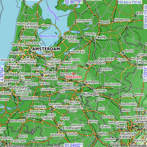 Topographic map of Wekerom