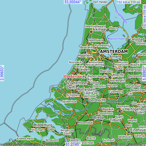 Topographic map of Wassenaar