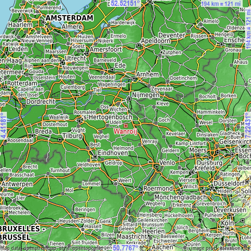 Topographic map of Wanroij