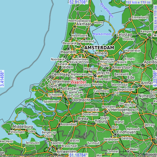 Topographic map of Waarder