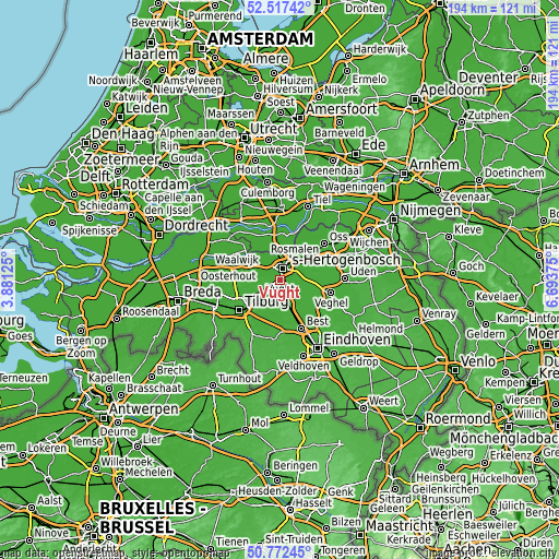Topographic map of Vught