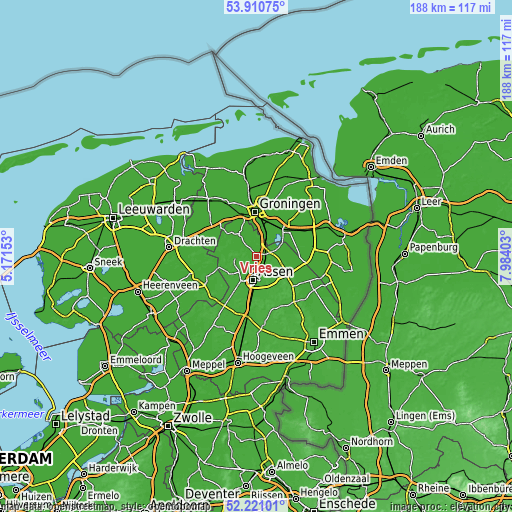 Topographic map of Vries