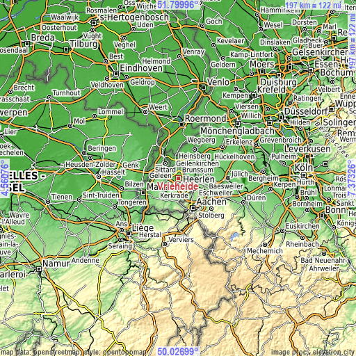 Topographic map of Vrieheide