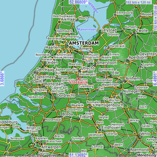 Topographic map of Vreeswijk