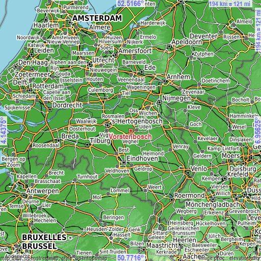 Topographic map of Vorstenbosch